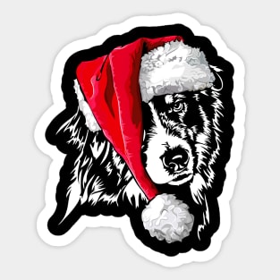 Santa Australian Shepherd Christmas dog Aussie mom Sticker